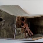 Janice Archer, Scary Dream (view of one side), 2019, ceramics, 5.5" x 10.5" x 8.5"