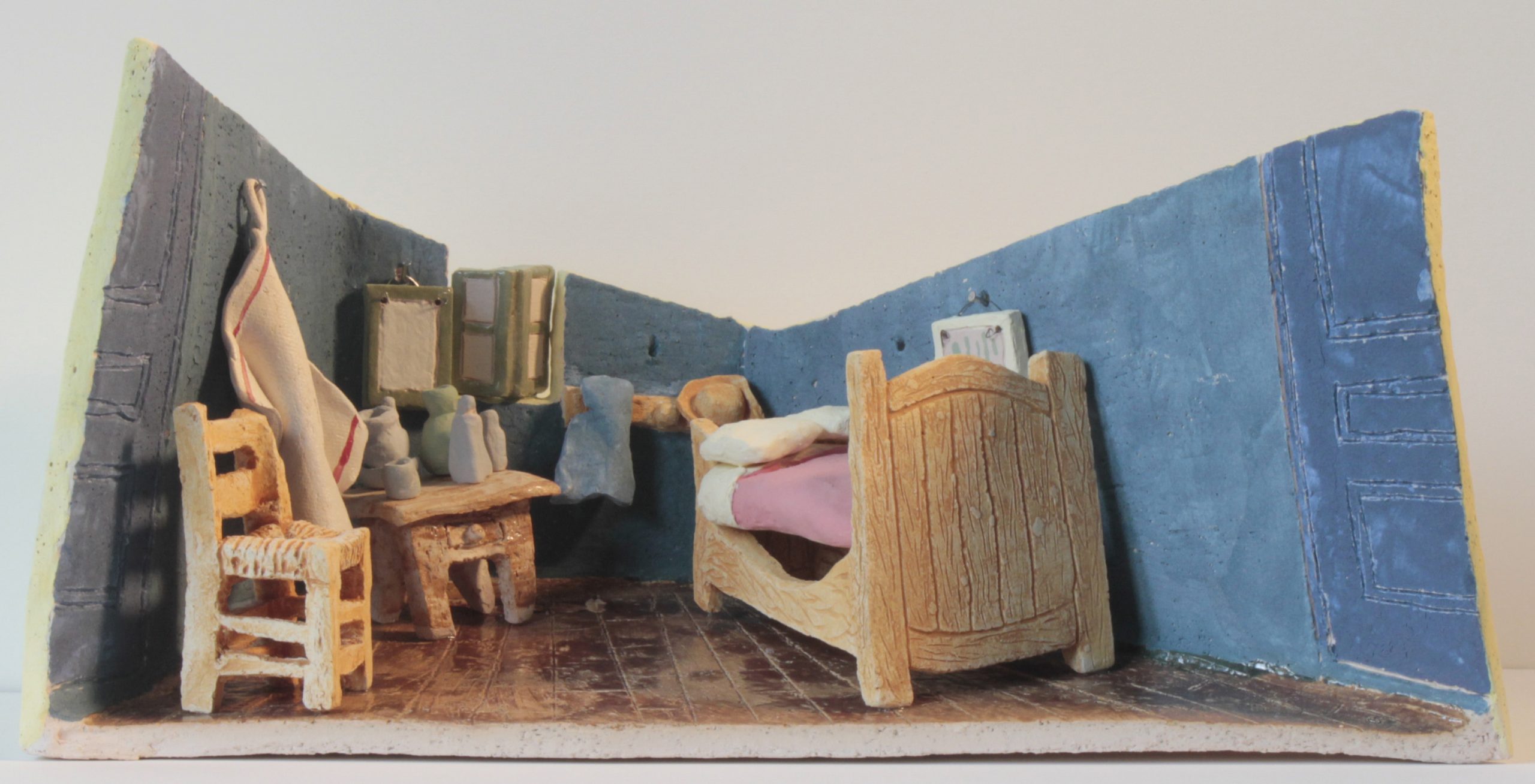 Janice Archer, Van Gogh's Bedroom, 2019, ceramics, 6" x 14" x 6"