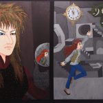 Jareth Austin, Labyrinth, 2020, acrylic paint, metallic acrylic paint, gel pens, 20" x 24"