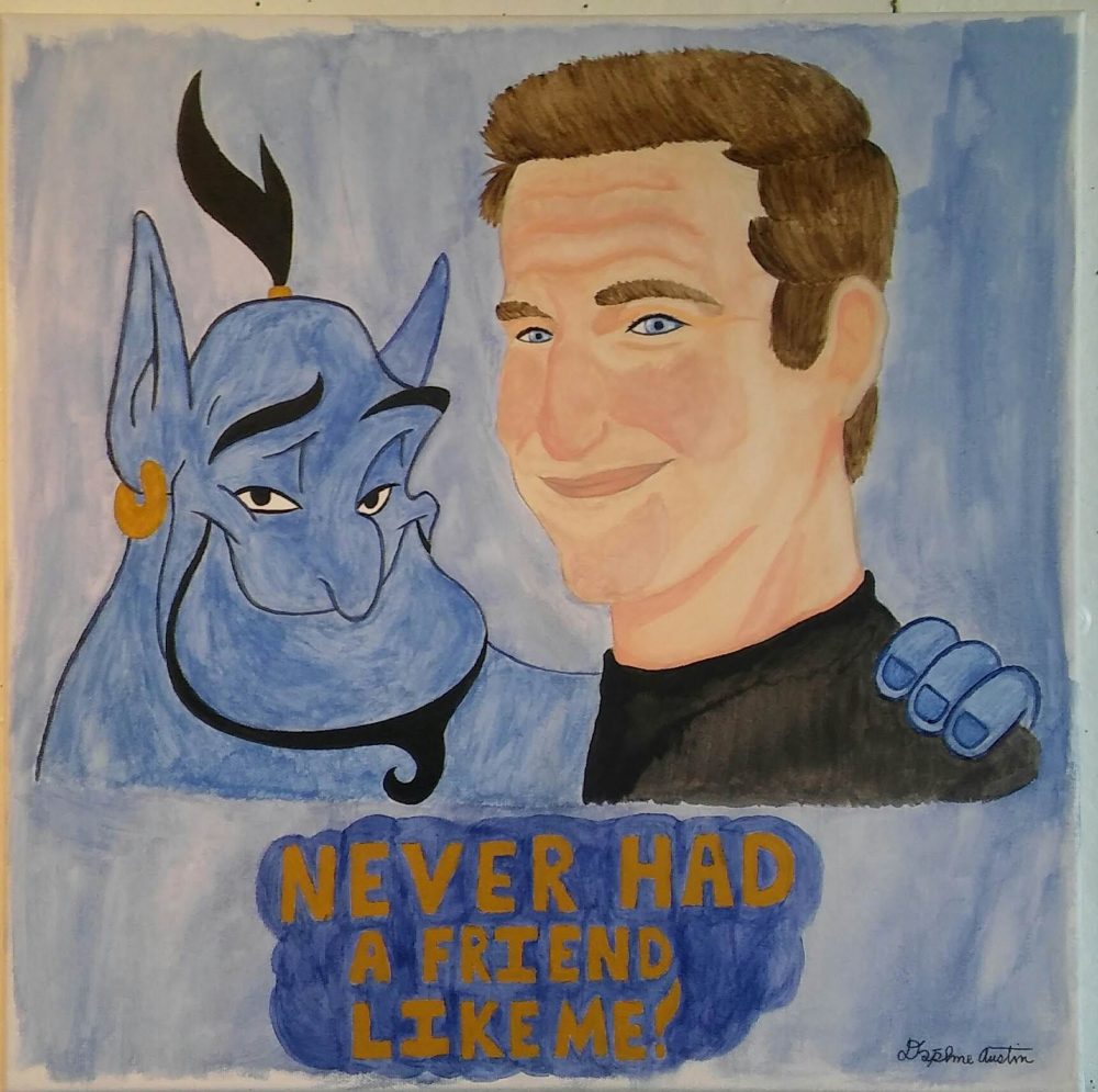 Jareth Austin, Never Had a Friend Like Me, 2019, acrylic paint and water, 20" x 20"