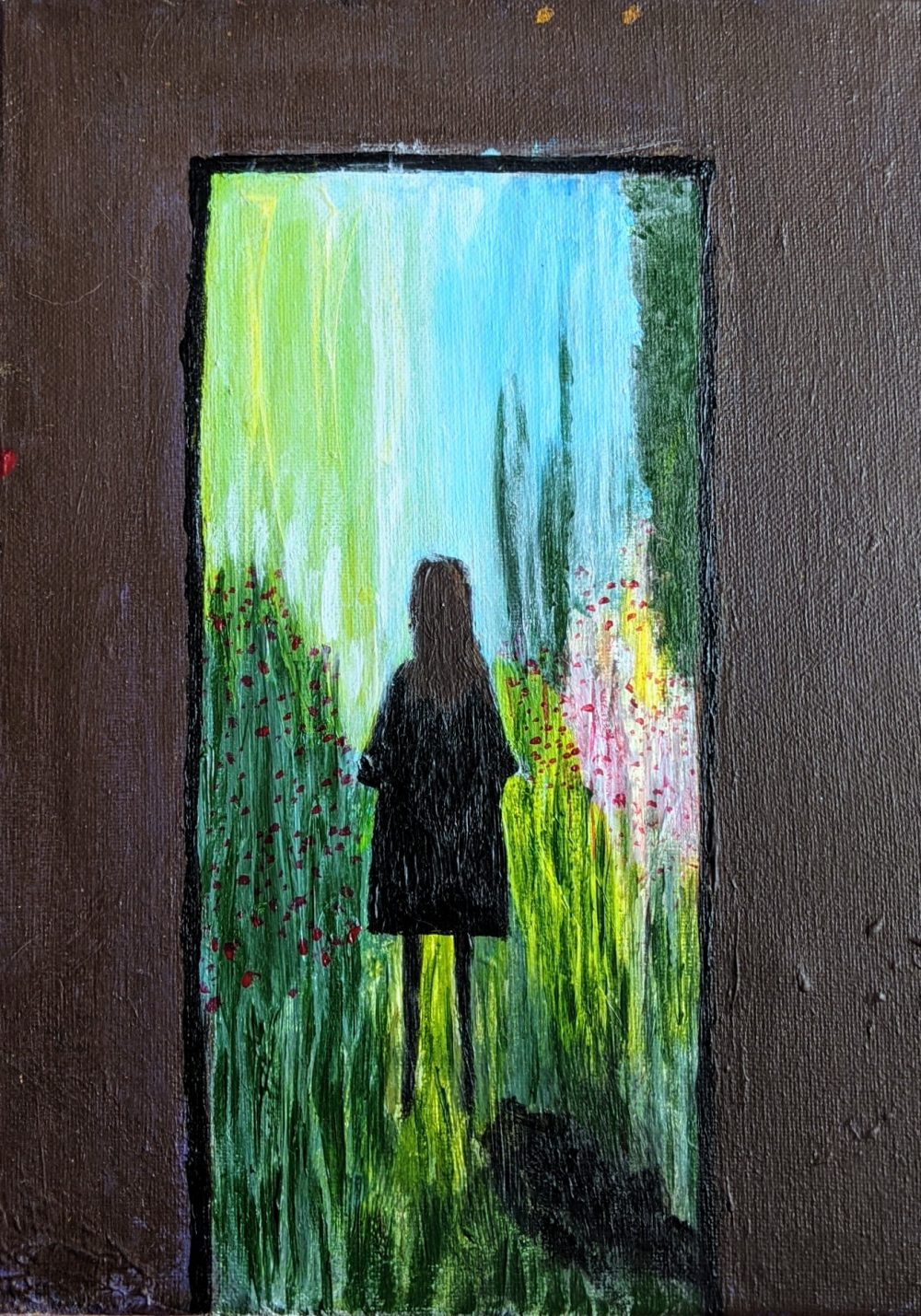 Jennifer Austin, It Will Be Okay, 2020, acrylic on cotton canvas, 12" x 9"