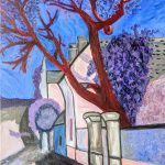 Jennifer Austin, The Red Tree House (1890), 2019, acrylic on canvas, 24" x 18"