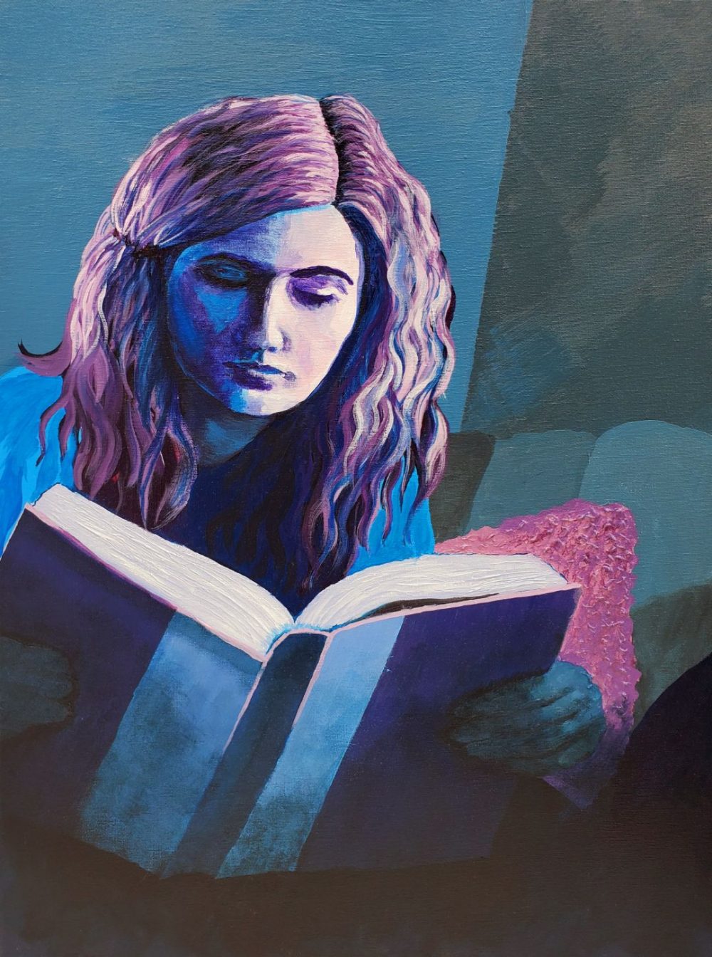 Bernadette Bonk, Morgaine, 2019, acrylic on stretched canvas, 24" x 18"