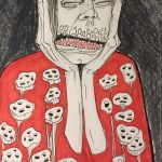 Aimee Brentnell, Miles Johnston Drawing Challenge, 2020, graphite, 2B pencil, sharpie, micron, 12" x 9"