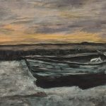 Joey DeSilva, Row Boat, 2019, acrylic paint on canvas, 18" x 24"