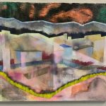 Madeline Guidone, Juxtapositions, 2020, acrylic paint and airbrush on canvas, 20" x 30"