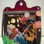 Lila Head, Joint Creation, 2020, book board, decorative paper, rhinestones, watercolor on bristol paper, LED lights, 7.8" x 6.9" x 6"
