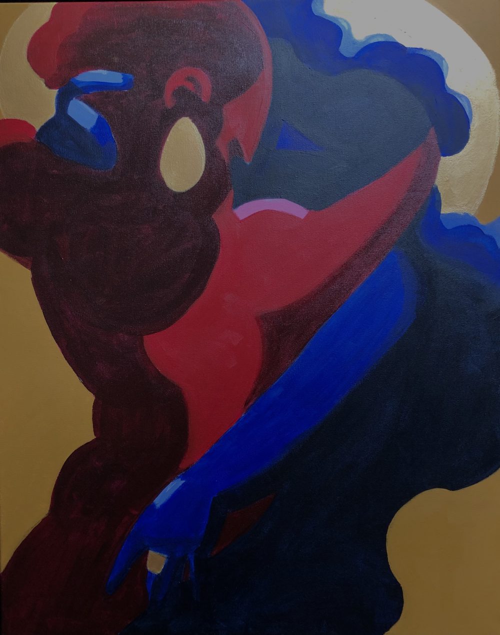 Lou Jenkins-Law, Primary Embrace, 2019, acrylic on canvas, 30" x 24"