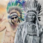 Arin Jenkins, Appropriate, 2019, prisma colored pencils, watercolor graphite, and watercolor on paper, 20" x 26"