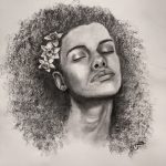 Arin Jenkins, I'm Awake, 2019, charcoal on paper, 24" x 18"