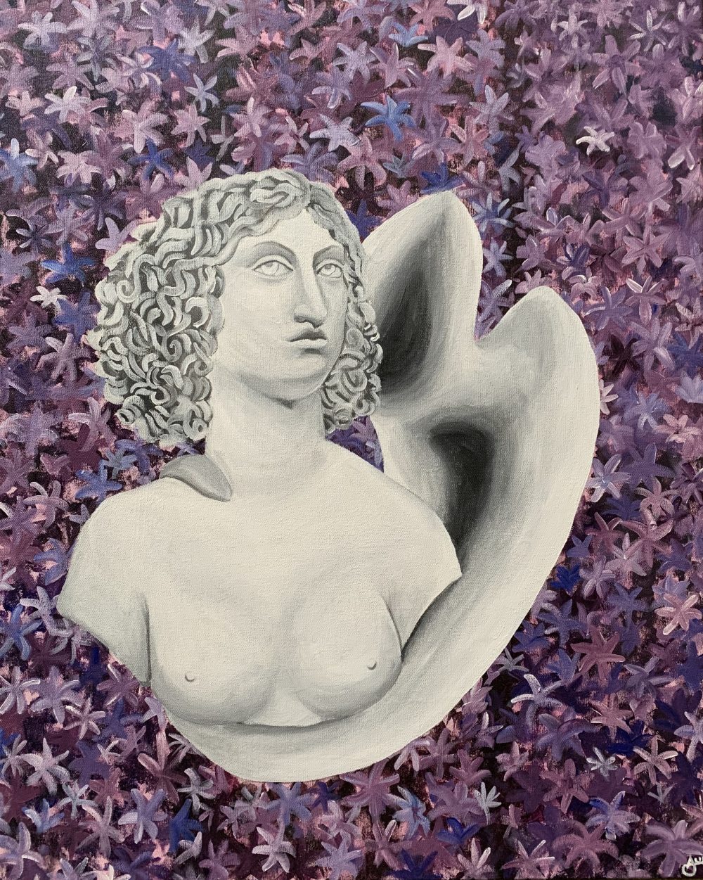 Arin Jenkins, Sappho Knows the Hyacinth, 2020, acrylic paint on canvas, 30" x 24"