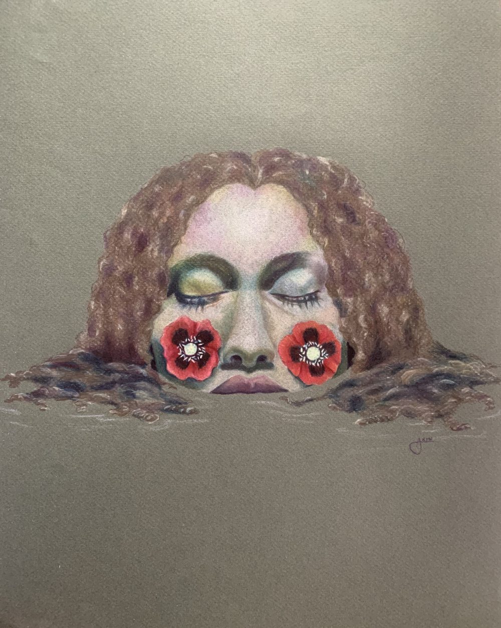 Arin Jenkins, Sweet Opium, 2020, prisma colored pencil on paper, 18" x 13"