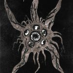 Tony Kane, Drugs, 2019, woodcut print on paper, 10" x 8"