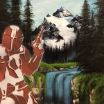 Jade Kroskey, Happy Mando, 2020, acrylic on canvas, 24" x 20"