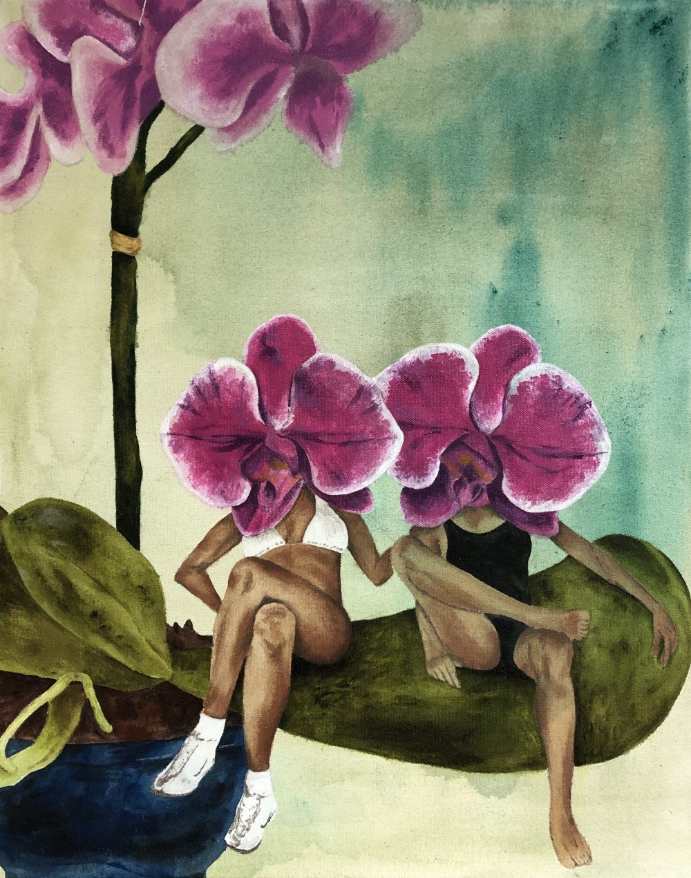 Jade Kroskey, Mama Des, 2020, acrylic on canvas, 20" x 18"