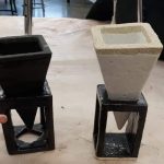 Dora Morin, Cup and Saucer, 2019, recycled clay, 6" x 3" x 3"