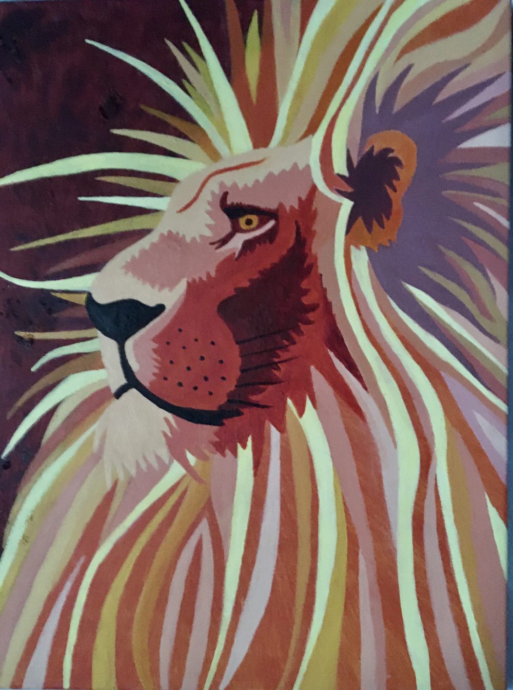 Robin Nelson, Lion of Judah, 2020, acrylic paint on canvas, 24" x 20"