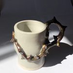 Ruby Nelson, Cup with Thorns, 2020, wheel throwing, hand building, clay, glaze, 4" x 5" x 3"