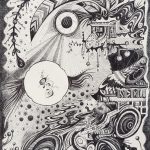 Nicole Reich, I Caught The Jazz Virus, 2020, bic pen on paper, 24" x 18"