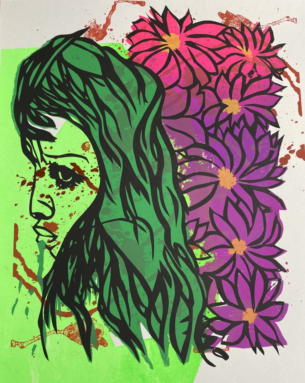 Amanda Richardson, Rabid Dogs, 2020, screen print, 14" x 11"