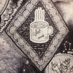 Rowan Sonberg, Core (detail), 2020, the entire contents of a ballpoint pen on paper, 11" x 9" detail