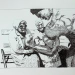 Shania Sweet, Arnold, 2019, pen on paper, 18" x 24"