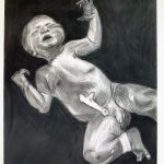 Shania Sweet, The Baby, 2019, charcoal and conte on paper, 24" x 18"