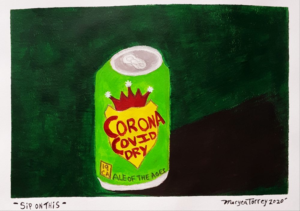 Maryea Torrey, Sip On This!, 2020, acrylic paint, 6" x 8"
