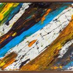 Katherine Wood, Pandemic Painting 2, 2020, acrylic paint and ink on canvas, 16" x 20"