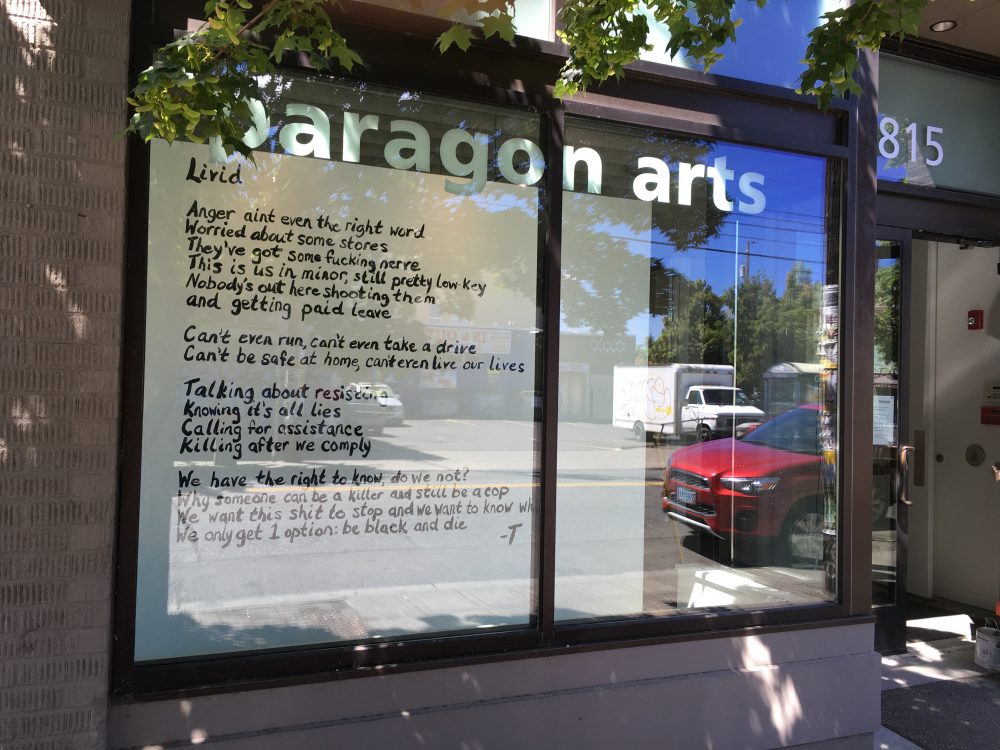poem in window