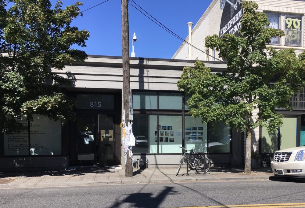 Tyler Hohnstein, Stories, window exhibition, 2020, view from street