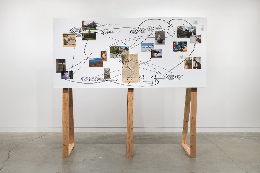 Rami George, Untitled (mapping), 2020, inkjet print, wood, 84 x 96 x 28 in.
