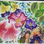 A watercolor painting of flowers.