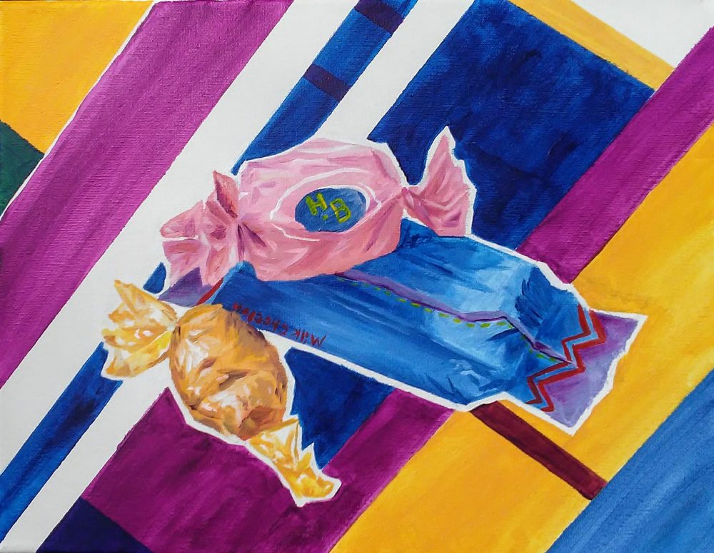 Candy still life with vivid colors.