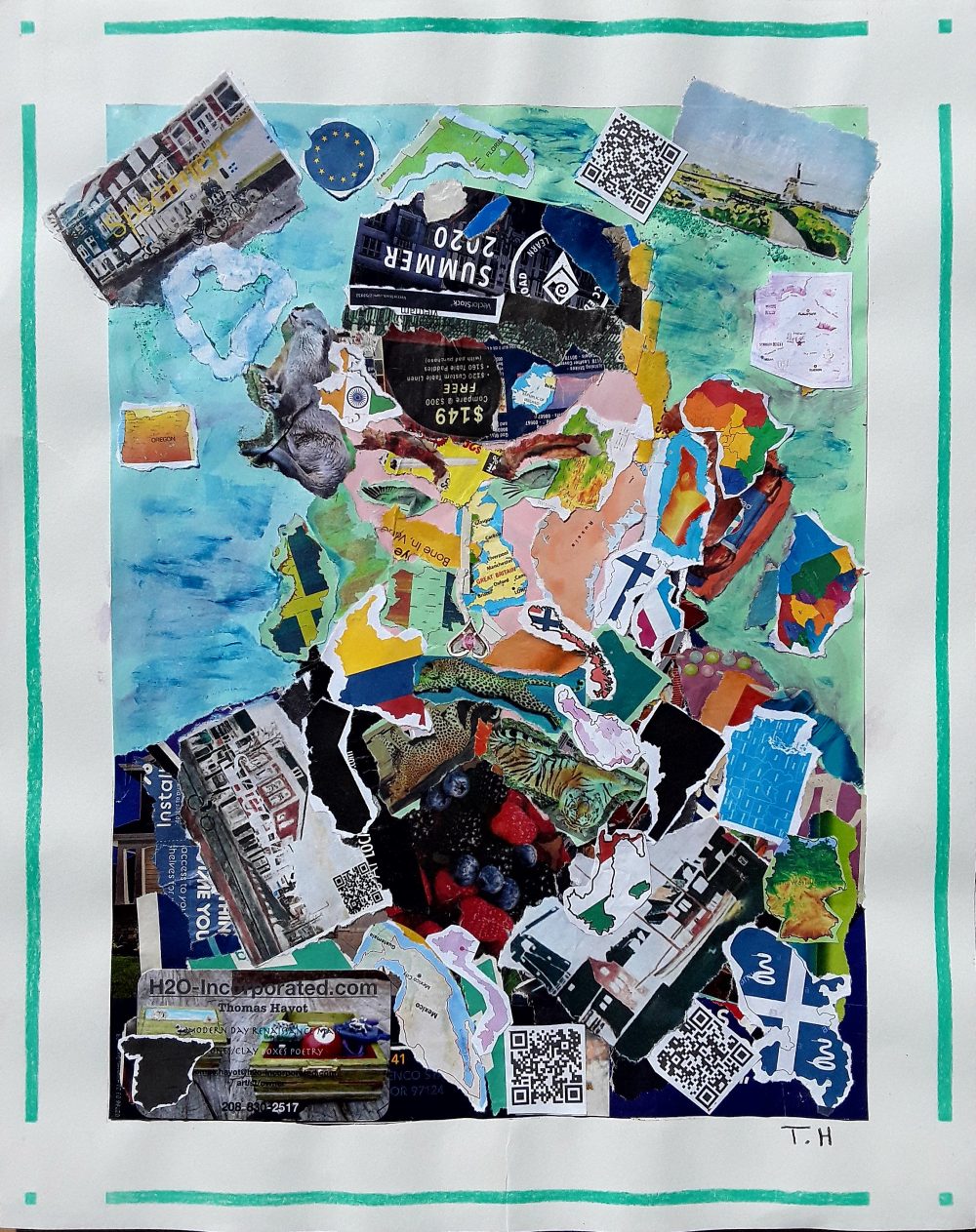 A self portrait with hat and beard.