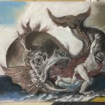 Giant fish spitting out a male form.