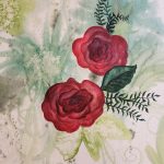 A drawing of red roses.