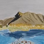 A landscape of Oregon’s magical John Day River country, including the river, desert vegetation and surrounding canyon.