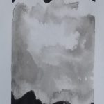 An interpretation of a Helen Frankenthaler painting using ink wash to explore value and shape.