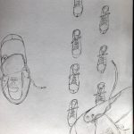 6 shoes in marching order, 2 larger shoes in playful poses.