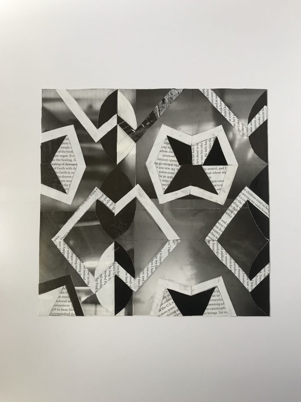 Black and white pattern using cut paper.