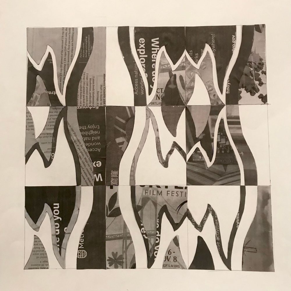 A black and white abstract pattern for the Halloween season.