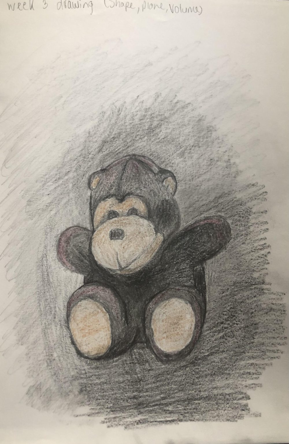 Drawing of a stuffed animal.