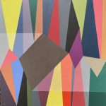 Hard Edge Abstraction featuring desaturated colors and transparency.