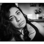 Black and white self-portrait, a reflection of myself.