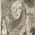 A self portrait of me facing my gender fluid queer self.