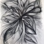 Soft flowing ink doodle with interlacing and overlapping sections.