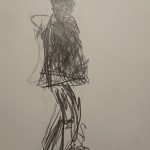 A drawing of a man standing.