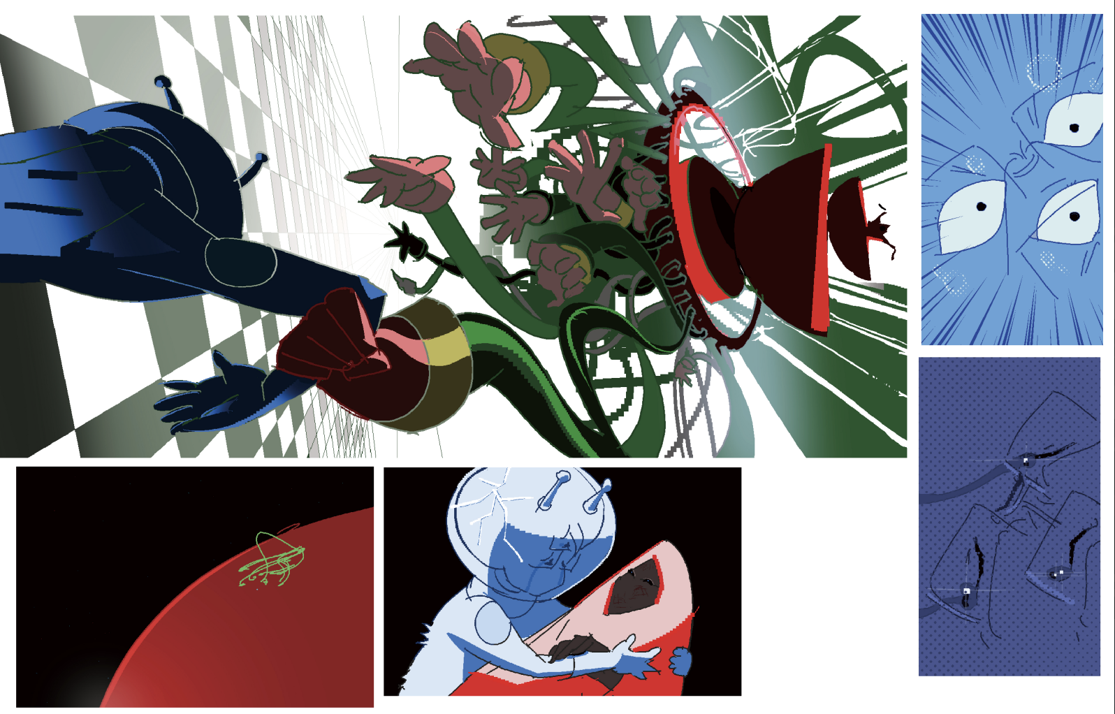 Details from the Godhead comic.