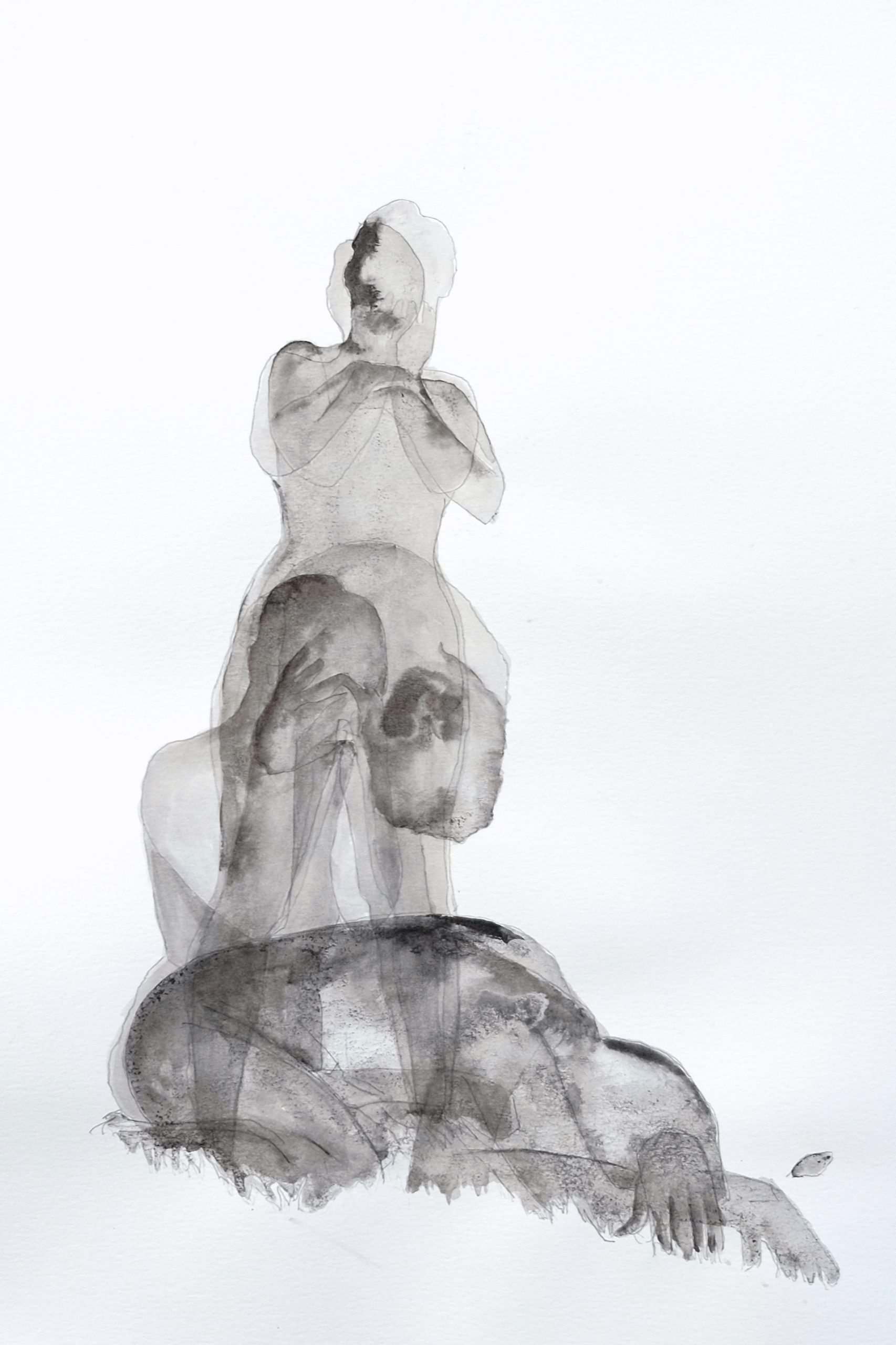 Grief Body 2 Shelley Chamberlin 2024 India Ink on Paper 24" x 18